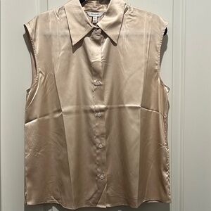 Banana Republic Satin Sleeveless Blouse - Tan